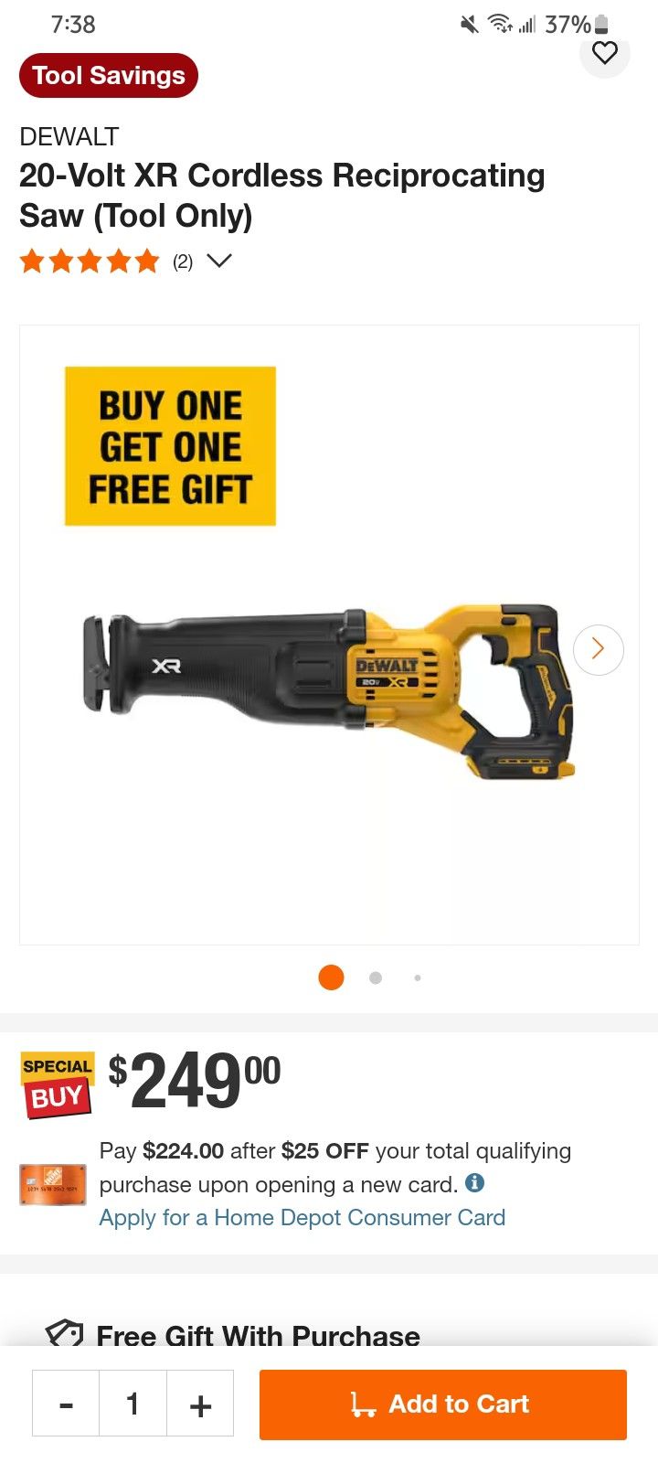 Dewalt 20v XR Sawzall