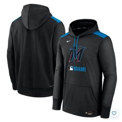 Nike Miami Marlins Authentic Collection Performance Pullover Hoodie - size YL (14/16) - NEW with tag