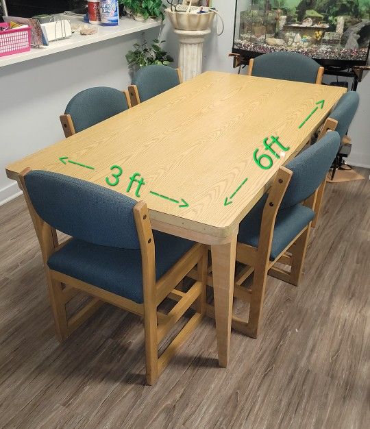Full Dining Table Set With 6 Chairs 