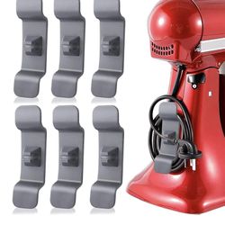 6 Pack Cord Organizer for Kitchen Appliance,Cord Wrap Cords Holder Cable Organizer Wrapper Tidy Wire Rope Storage Stick on Kitchen Appliances Mixers, 
