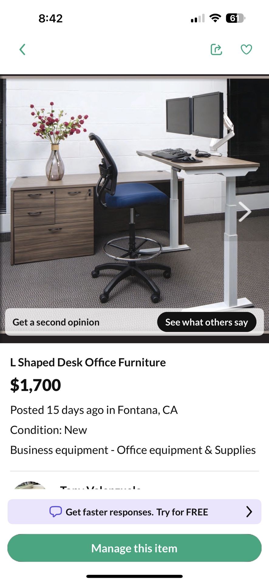 L Shaped Desk Electrical Height Adjustable Desk