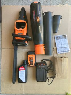 Electric blower & chainsaw 1 battery 40v