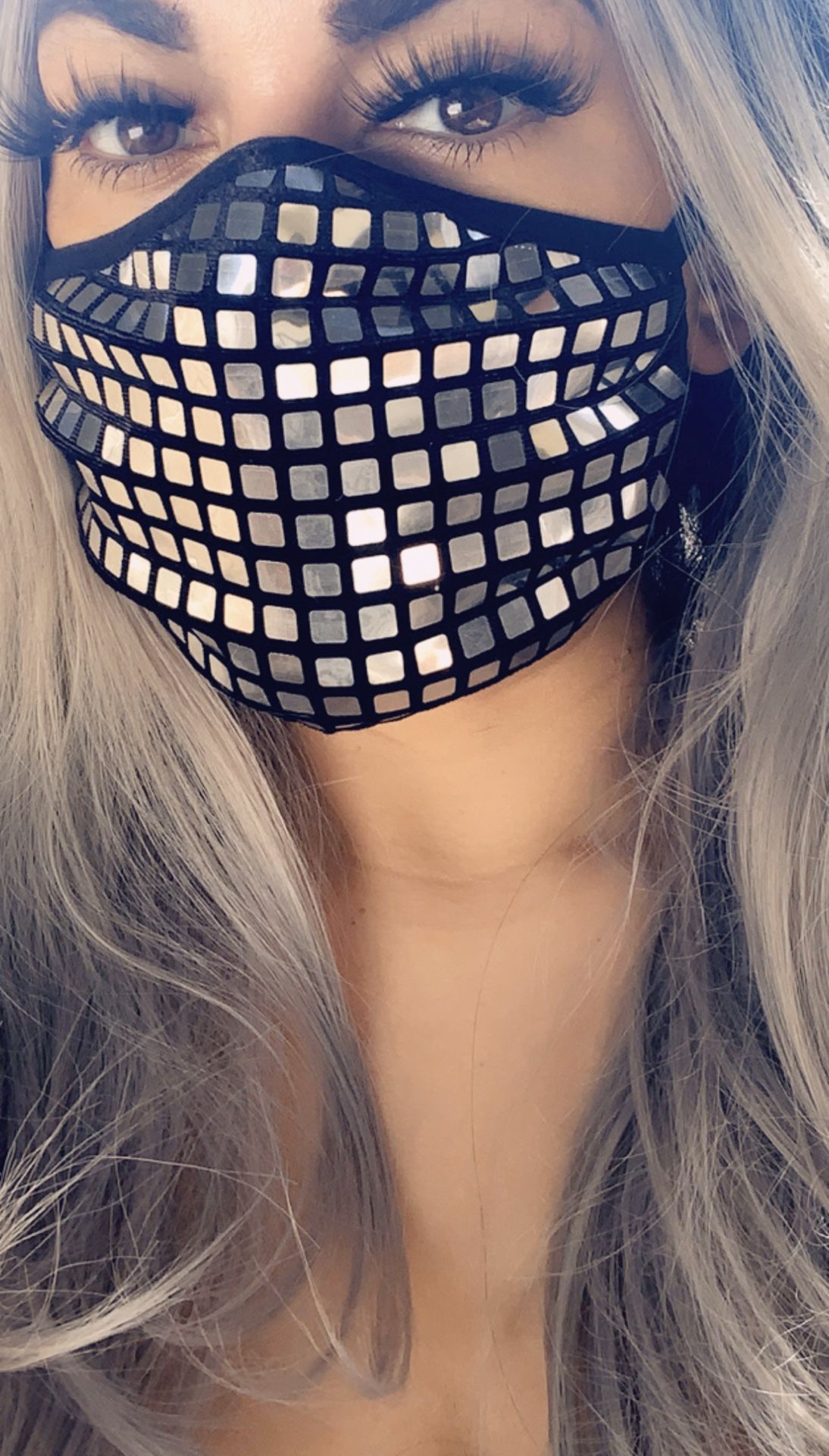 Mirror reflective bling mask