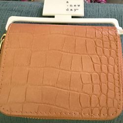 Small Orange Zipper Wallet