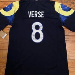 Black Los Angeles Rams Jared verse #8 jersey Not Nacua Stafford Adams 