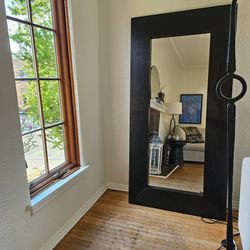 Tall Dark Brown Wooden Mirror