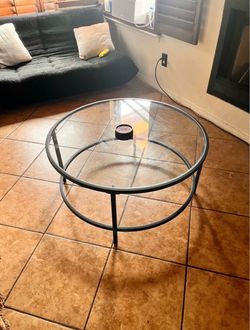 36in Black Tempered Glass Coffee Table