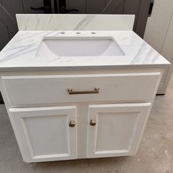 Bathroom sink with solid wood cabinet only one month of use