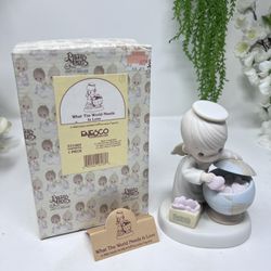 P6 💖 Precious Moments – “What The World Needs Is Love” Figurine (5.5” tall) – With Original Box