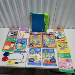LeapPad LeapFrog Learning Game System 57-000-01 With 11 Books & 10 Cartridges