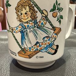 Vintage Raggedy Ann & Andy Cup Plastic 1969 Hobbs-Merrill Company RARE