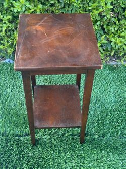 Vintage Early American Two Tiered Side Table Useful As Night Side Table or Plant Stand