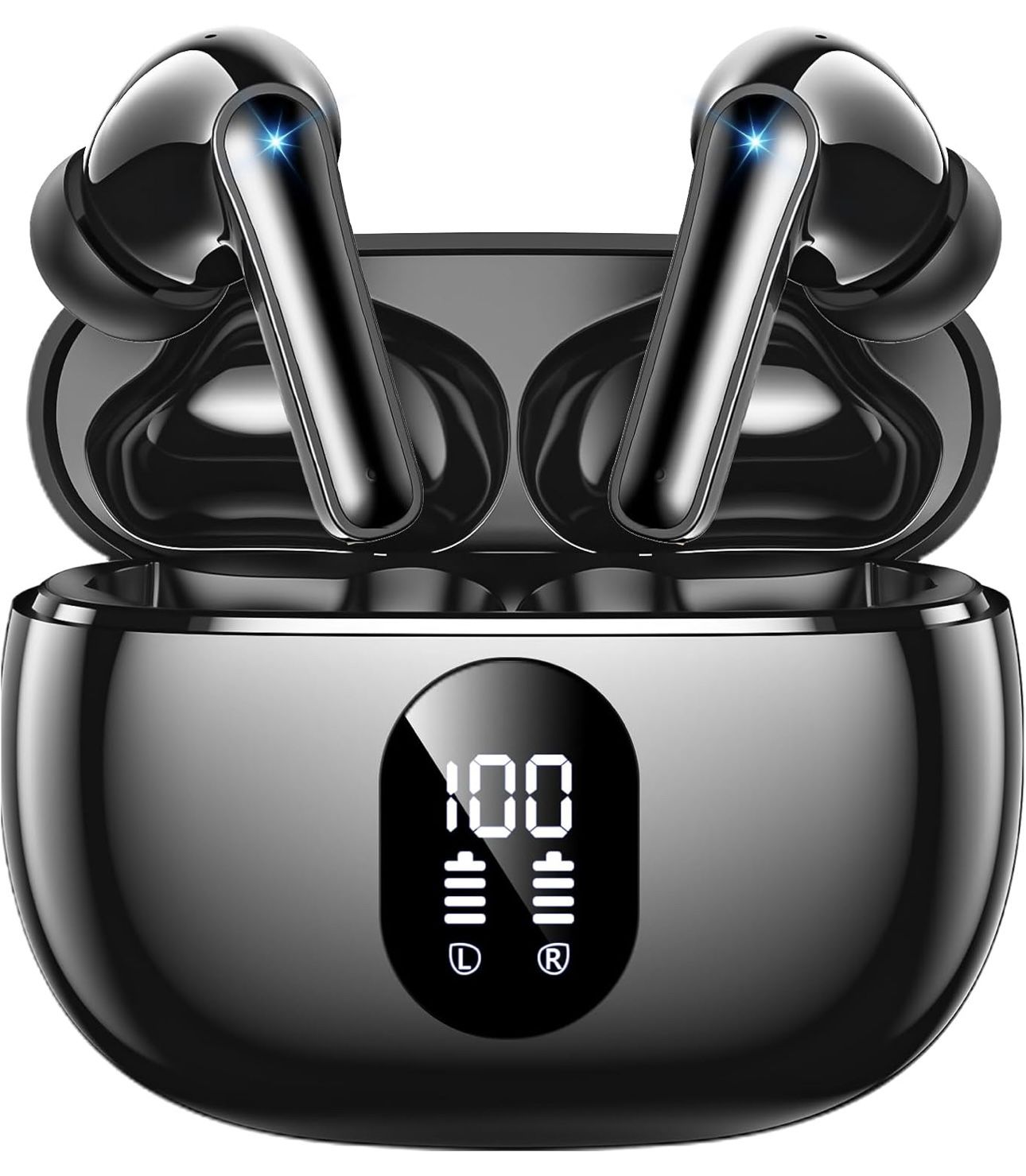 Wireless Earbuds, Bluetooth Ear Buds with Big Bass Stereo Sound, 48 Hours Playtime, Lightweight in-Ear Fit Earphones, IPX7, Hands-Free Calls with AI f