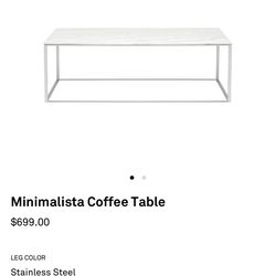 Blu Dot Marble Modarnist Coffee Table- Steel Legs