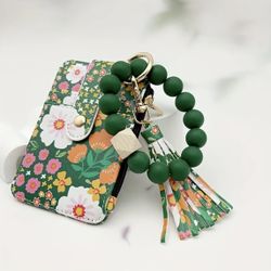 Brand New Cute PU Leather Card Bag Keychain, Wristlet Mini Wallet, Bag Charm