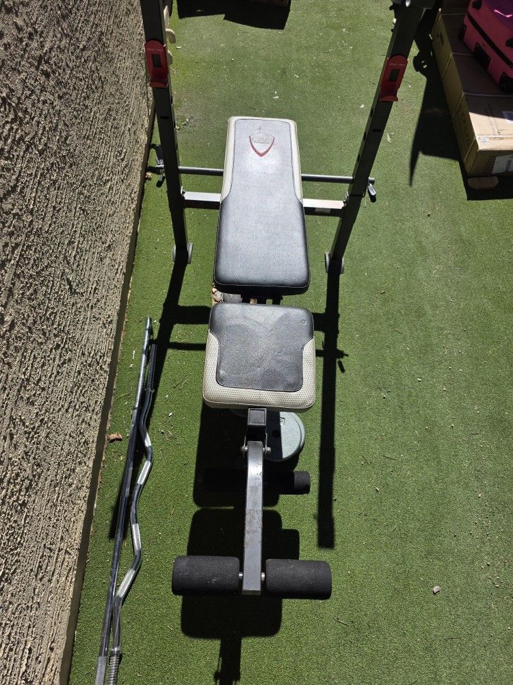 Weight Bench And Weights 