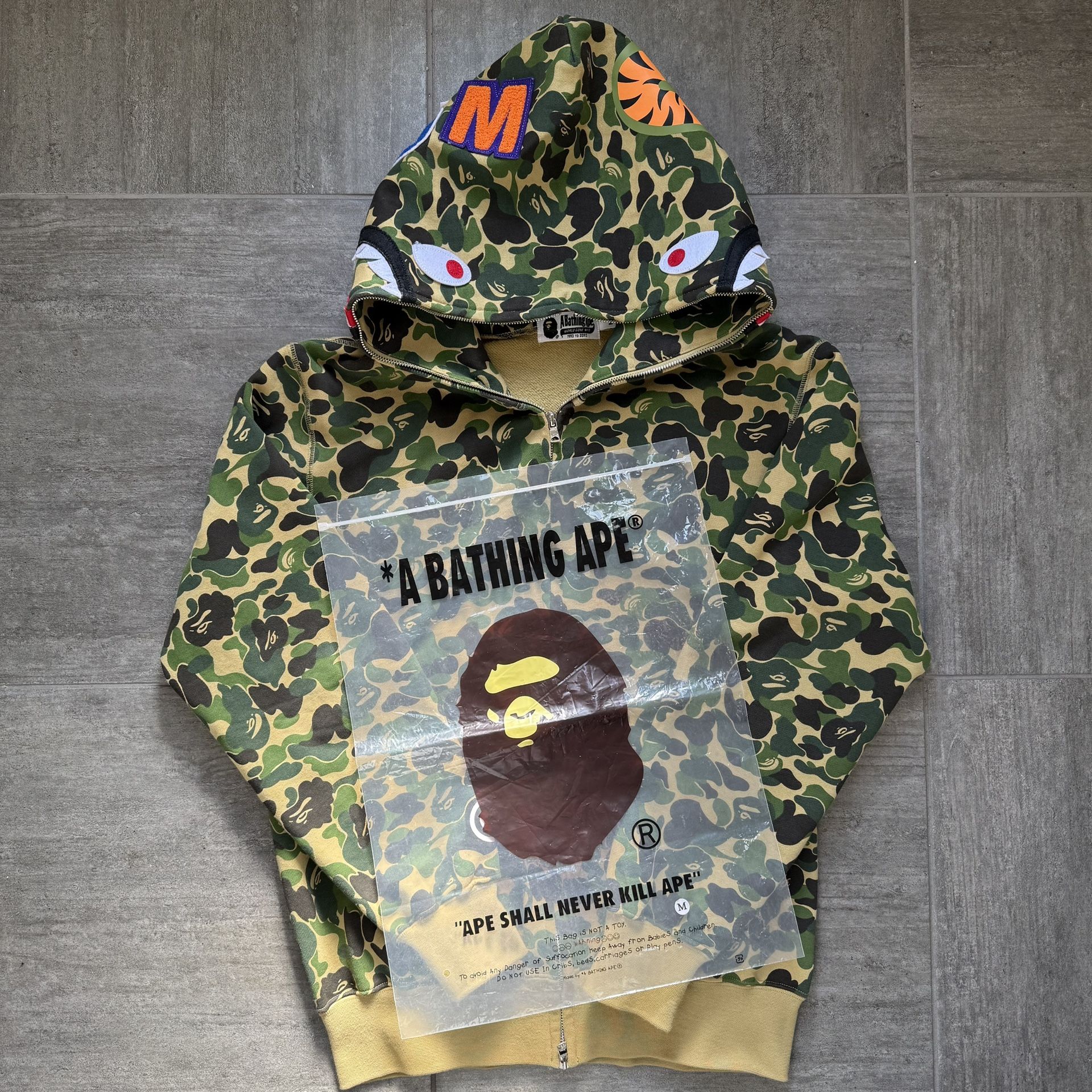 BAPE ABC Camo Shark Full Zip Hoodie – Size M