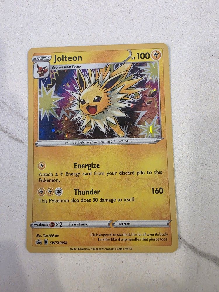 2021 Jolteon SWSH094 Black Star Promo Holo Rare Pokémon Card NM!