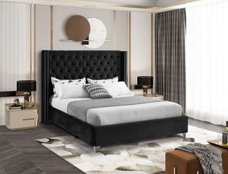 Bed for sale . Complete bed set with mattress and box spring and wooden bedframe with headboard as well