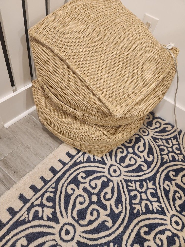 Poof Wicker Floor Bags