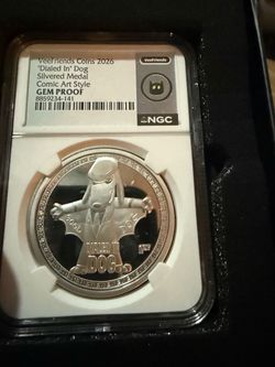 Veefriends Coins 2026 'Dialed In" Dog Silvered Medal Comic Art Style GEM PROOF (contact info removed)-141 VeeFriends ®NGC with Mini Comic #11
