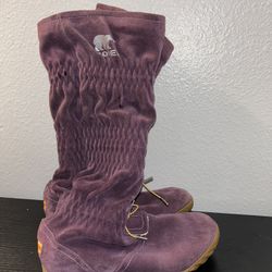 Sorel Tall Knee High Boots Water Resistant Crushed Berry Purple Women’s Size 8.5