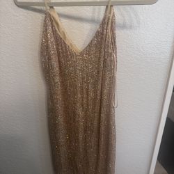Gold Sequined Dress Large 