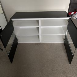 IKEA BLACK WHITE AESTHETIC LIVING ROOM TV ENTERTAINMENT SHELF ORGANIZER STAND