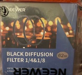 New Neewer Black Diffusion Filter 1/4 & 1/8 62 mm