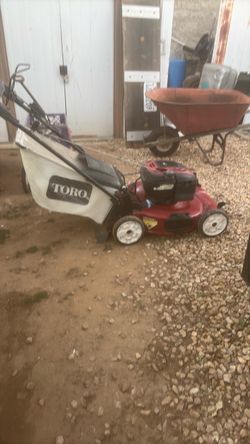 Toro lawnmower just got out of having maintenance on it. Good running 150..00