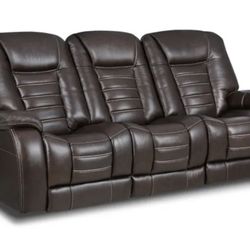 Leather Power Reclining Sofa & Recliner