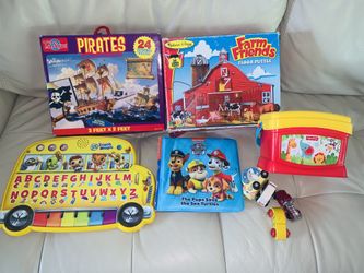 ABC Learning Pad & 2 Floor Puzzles Etc