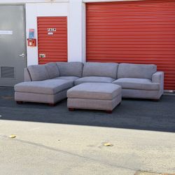  FREE DELIVERY- 3pc Sectional Chaise Sofa Couch Modular U-Shape L-shape - Gray- Retail $1.9k