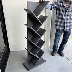 NEW IN BOX 16x9x55 Inch Tall 8 Tier Bookshelf Display Rack Shelf Organizer Gray Color Home Decor Furniture 