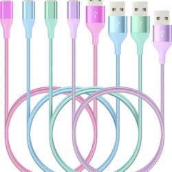 4Colorful Lightning Cable 4Pack(10/6/6/3ft) iPhone Charger Apple MFi Certified 