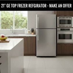 NEW GE Refrigerator Stainless Steel 21" Model # GIE21GSHSS Top Freezer