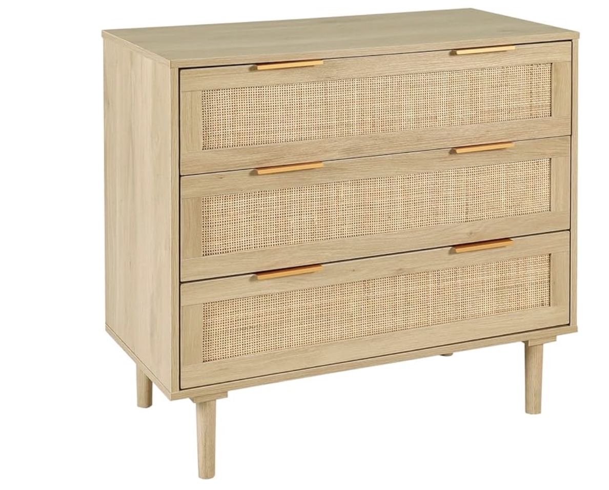Boho rattan drawers 3 drawer dresser 