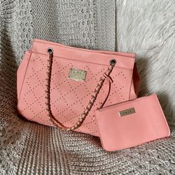 Bebe, Coral Neon Handbag