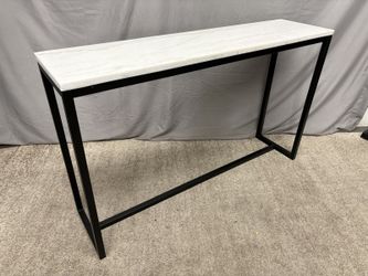 Industrial Marble Top Sofa Table