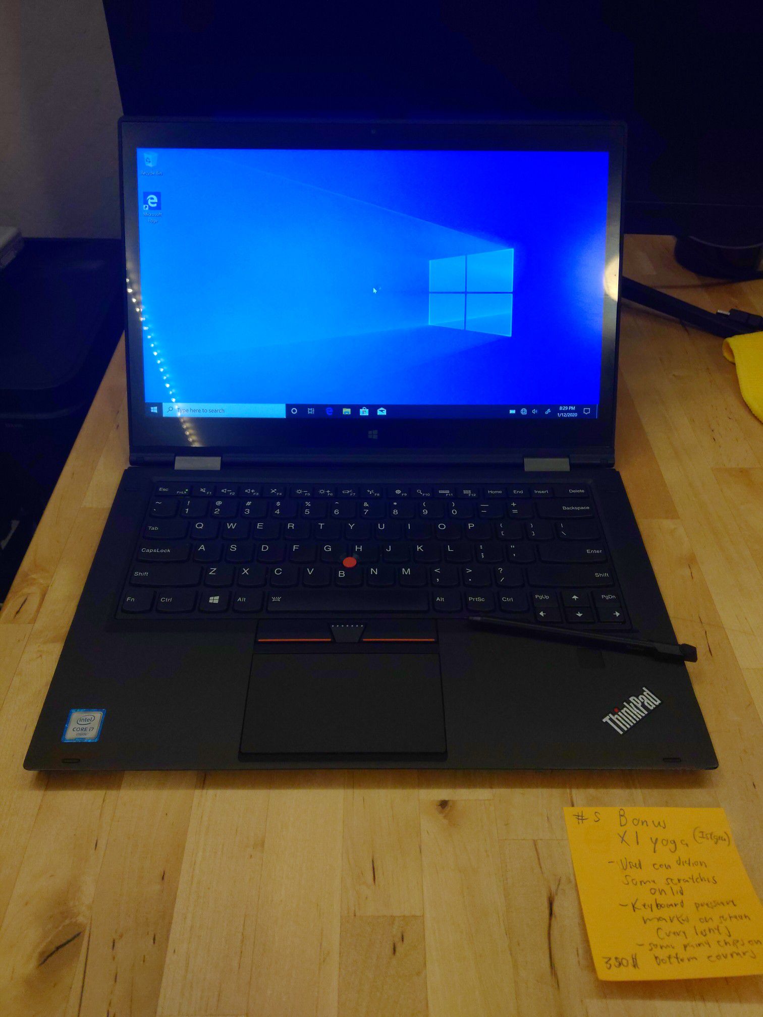 X1 Yoga ThinkPad Laptop, Core i7, Wacom pen