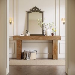 Wooden Sofa Table, 63-Inch Console Table For Entryway