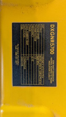 DeWalt 5700 watt generator