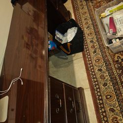 Wooden Desk With Cabinets