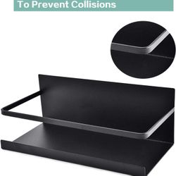 Roysili Magnetic Spice Rack Organizer Spice Organizer For Refrigerator Fridge Spice Rack For Kitchen Organizer Magnetic Shelf Space Saving Black 1 Pac