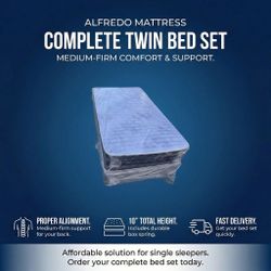 Twin mattress and box spring set (2pc - new) 
