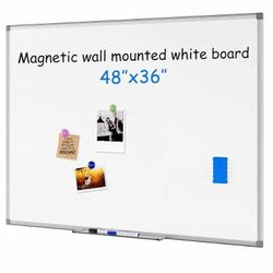 New Magnetic Dry Erase Board for Wall 48 x 36 Inches Whiteboard with Markers, Pen Tray, Magnets, Writing Board for Students, Planning, Drawing, Memo, 