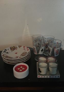 Game night spades glass wear