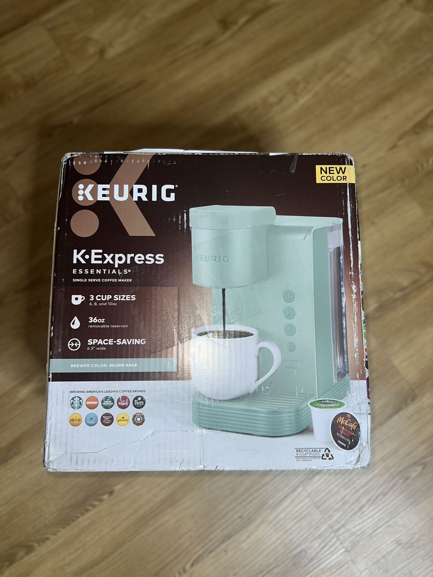 Keurig K-Express Essentials Single Serve K-Cup Pod Coffee Maker, Sage