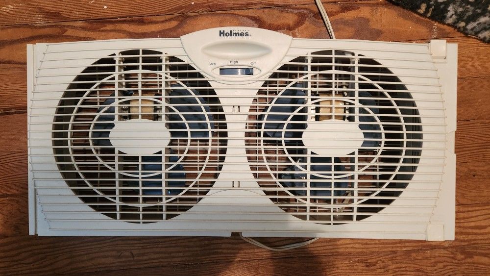 Window Fan Dual Blades Holmes Adjustable Electric