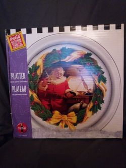 Vintage Coca Cola Christmas Santa Platter 